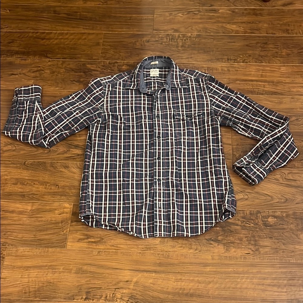 Men's Lucky Brand 100% Cotton Plaid Shirt, Slim Fit - Sz. Medium